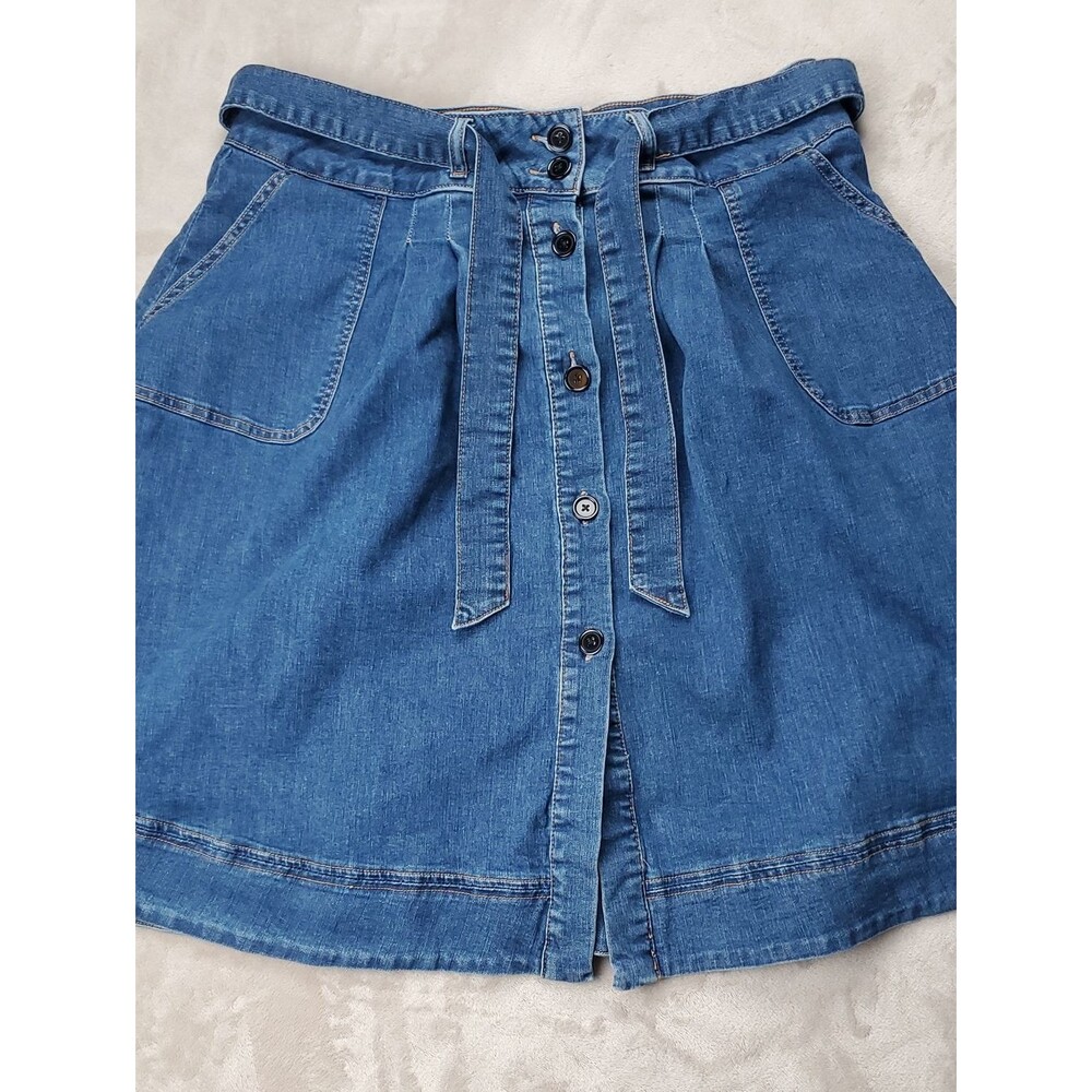 Eloquii | Women's Size 18 | A-Line Button Front Denim Skirt | Stretch Blue